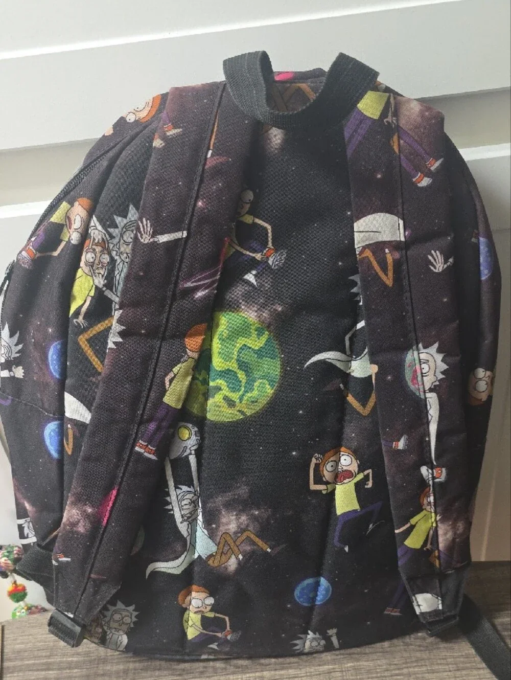 Bioworld Rick and Morty Graphic Backpack - Black with Purple Accents